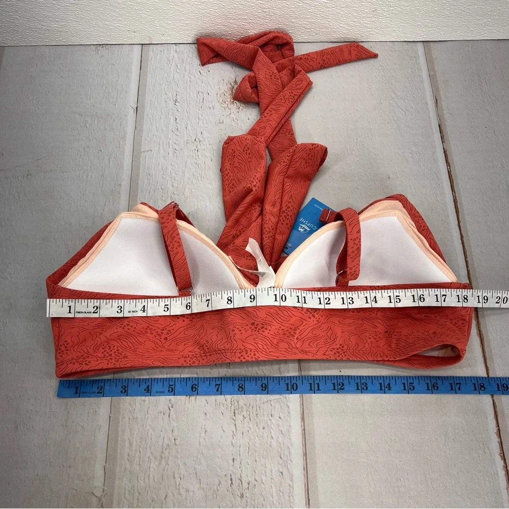 Women Swimsuit Plus Size Bikini Top V Neck Wrapped Adjustable Straps Back Tie 2X